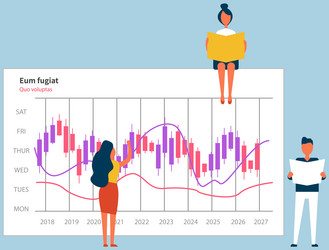 presenters show statistical indicators and data vector image