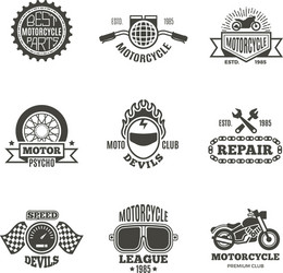 Retro Motorcycle Repair Badges & Labels Vector Image