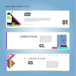 set abstract banner web design template retro vector image