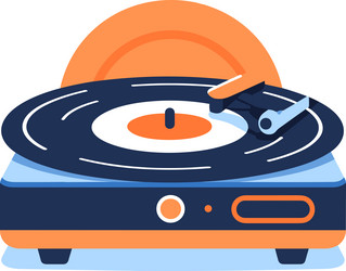 Vintage record player in ux ui flat style vector