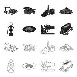 a miner lamp funnel mining combine vector image