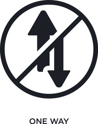 black one way isolated icon simple element from vector image