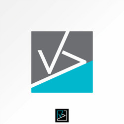 initial vv k kv font line flip view on square mono vector image
