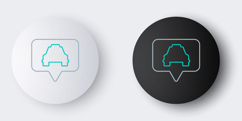 line map pointer with taxi icon isolated on grey vector image