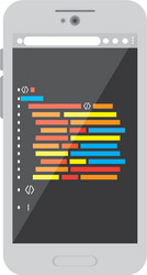 programming code on a smartphone icon vector image