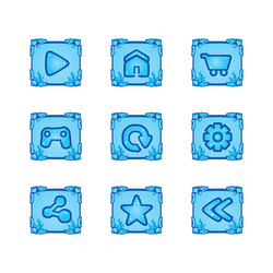 set ice button game interface design vector