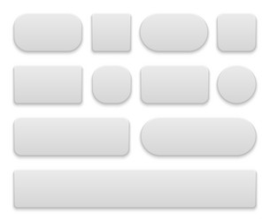 White Buttons - Rounded & Rectangular vector image