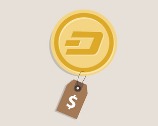 dash coin price value of crypto-currency in dollar vector