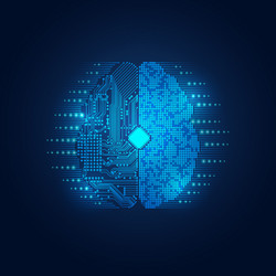 graphic of a brain in technological look abstract vector image