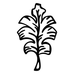 Hand drawn stroke oak leaves acorn Royalty Free Vector Image