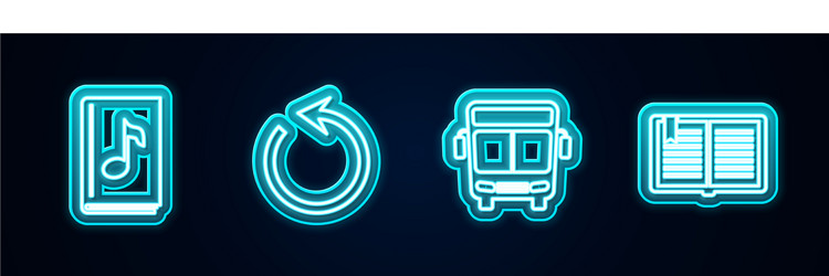 set line audio book refresh bus and open vector image