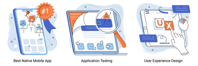 best native mobile app application testing user vector image
