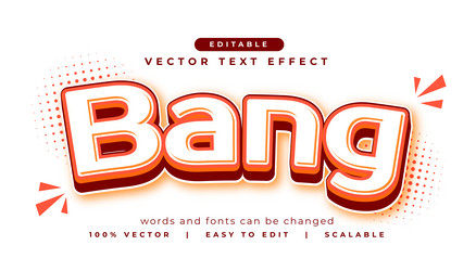 customizable bang text style effect lettering vector image