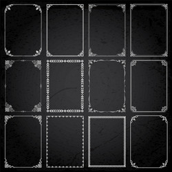 Decorative rectangle frames and borders set gold Vector Image