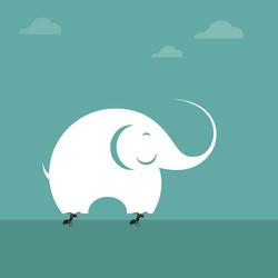 elephants and ants vector