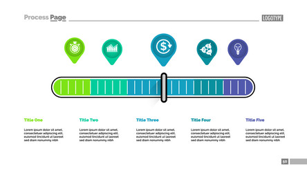 five pointers scale metaphor process chart vector image