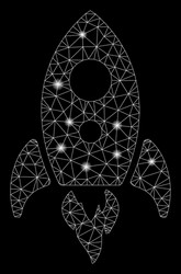 glossy mesh network startup rocket with flash vector image