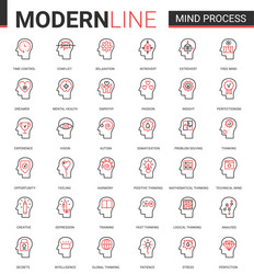 mind process flat line icon vector