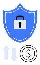 secure payment concept with shield lock icon vector image