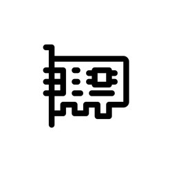 sound card icon computer component outline vector image
