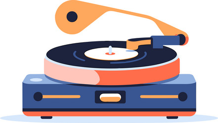 vintage record player in ux ui flat style vector