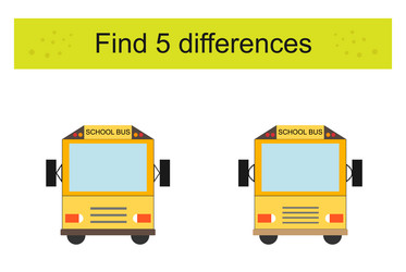 find 5 differences logic puzzle game for kids vector image
