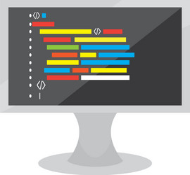 programming code on a monitor screen vector image