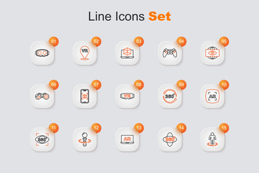 set line 3d modeling 360 degree view augmented vector image