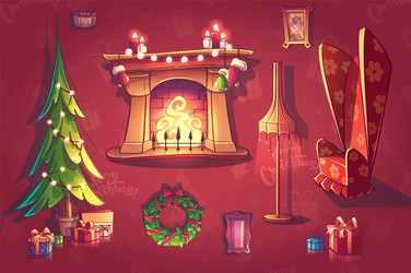 set of objects color vector image
