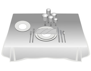Table Setting with Silverware vector image