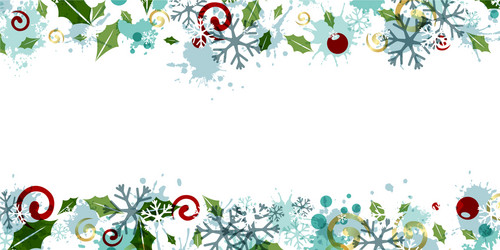 christmas decoration from flying snowflakes holly vector