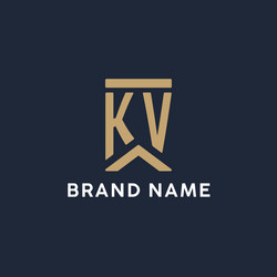 Kv initial wedding monogram logo Royalty Free Vector Image