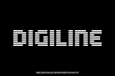 modern abstract digital stripe alphabet display vector image