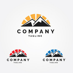 Mountain Sunset Logo Template Vector Image