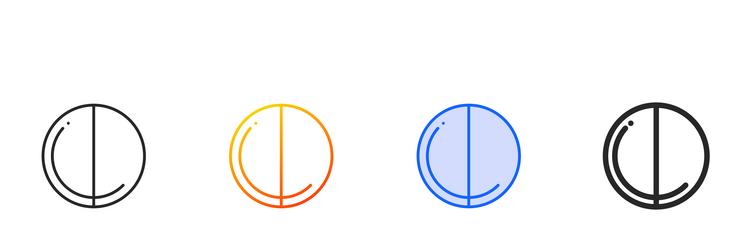 pie chart iconthin linear gradient blue stroke vector image