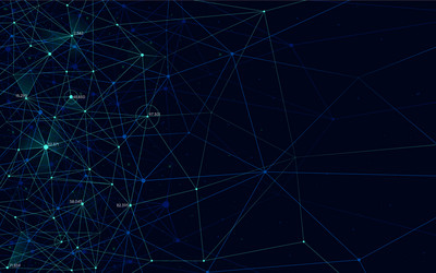 Analytical network polygonal structure with lines vector