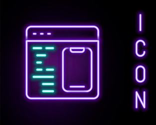 Glowing neon line software web developer vector