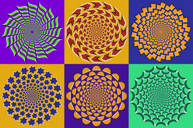 set of dynamic circular patterns colorful circles vector image