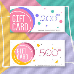 voucher template with color gift boxcertificate vector