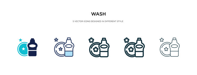 Wash icon in different style two colored vector