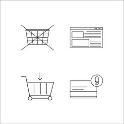 web simple linear icon setsimple outline icons vector image