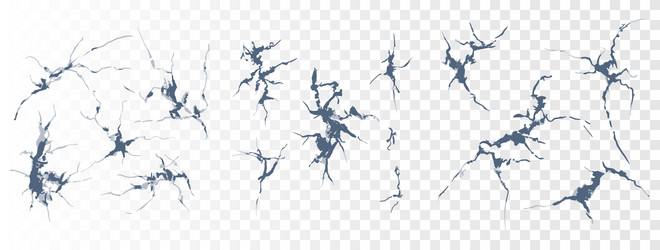 a set of texture elements cracks template vector image