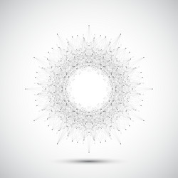 geometric abstract form with connected line vector image