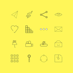 interface linear icon set simple outline icons vector image