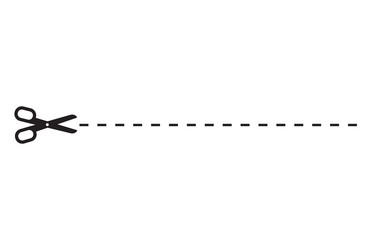 scissors cutting line dashed symbol simple vector image