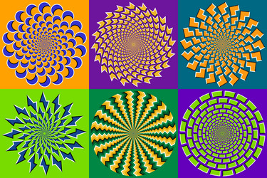 set of impressive circular patterns colorful vector image