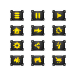 stone game ui button set design isolated on white vector image