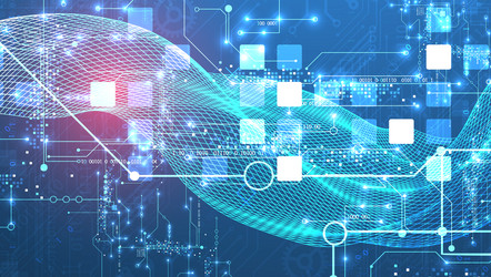 abstract data background with wireframe wave vector image