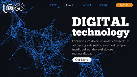 colorful abstract landing page with plexus vector image