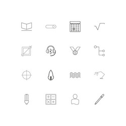education and science linear thin icons set vector image